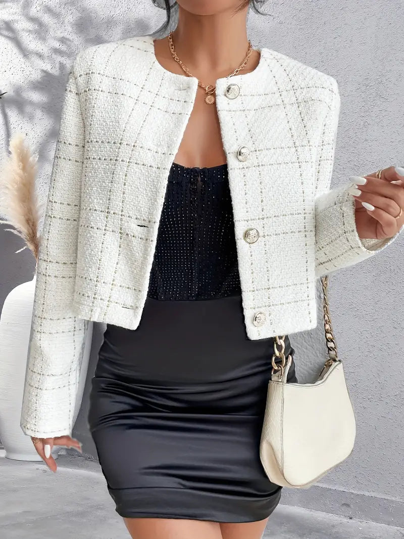Blazer à carreaux pour femme
